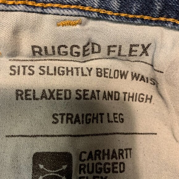 Carhartt Men's Rugged Flex Relaxed Fit Jeans Size 36 x 30 Blue Faded Worn In - Picture 7 of 10